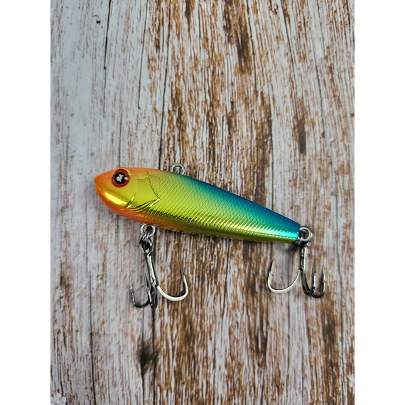 Зимний воблер Viking Fishing Outcast Vib 50mm 10.0g #11 Metal Clown (зимняя приманка для ловли со льда), Выберите цвет: Metal Clown, Размер/Вес: 50мм/10г, фото , изображение 4