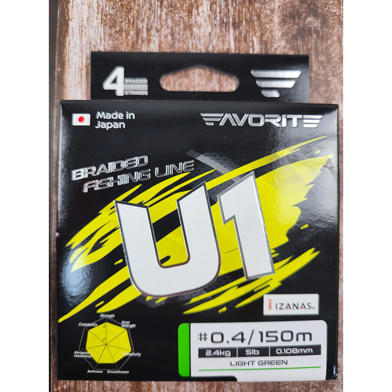 Шнур Favorite U1 PE 4x 150м (light green) #0.4/0.108mm 5lb/2.4kg, Диаметр: #0.4/0.108mm, Размотка: 150, Выберите цвет: салатовий, фото , изображение 8