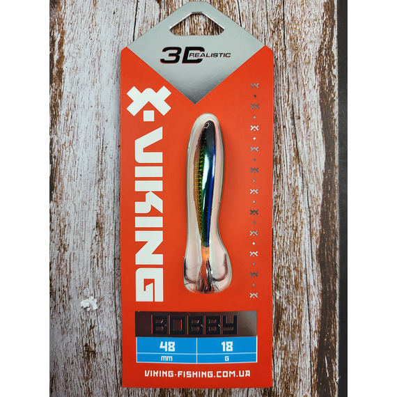 Бокоплав Viking Fishing Bobby 48mm 18.0g #02 Green Glam, Розмір/Вага: 48мм/18г, Колір бокоплаву: #02 Green Glam, фото , изображение 3