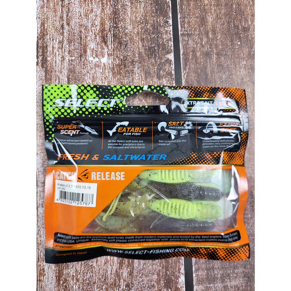 Силикон Select Kraken-X 3.5" #242 (4 шт/уп), Длина силикона: 3.5" (8.89 см), Расцветка силикона: 242, фото , изображение 5