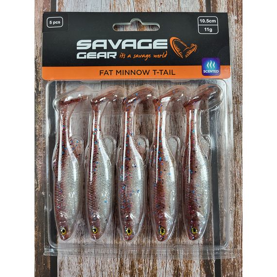 Силікон Savage Gear Fat Minnow T-Tail 105mm 11.0g Smelt (5 шт/уп), Довжина силікону: 105mm, Колір силікону: Smelt (5 шт/уп, фото , изображение 2