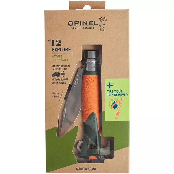 Ніж Opinel №12 Explore, w/ Tick Remover к:orange, фото , изображение 8