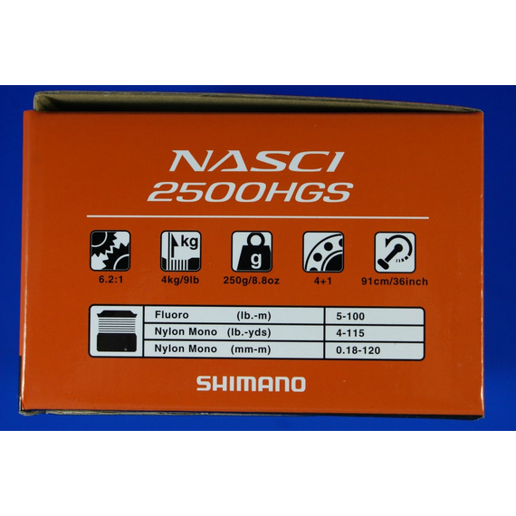 Котушка SHIMANO NASCI 2500HGS FB (NAS2500HGSFB), Розмір шпулі: 2500HGS, фото , изображение 5