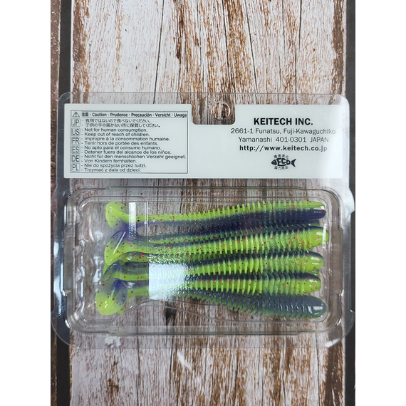 Силикон Keitech Swing Impact 3.5" (8 шт/уп),, цвет: ea#20 violet chart red fl, Длина силикона: 3.5" (8.9 см), Расцветка силикона: EA#20 Violet Chart Red Fl, фото , изображение 3