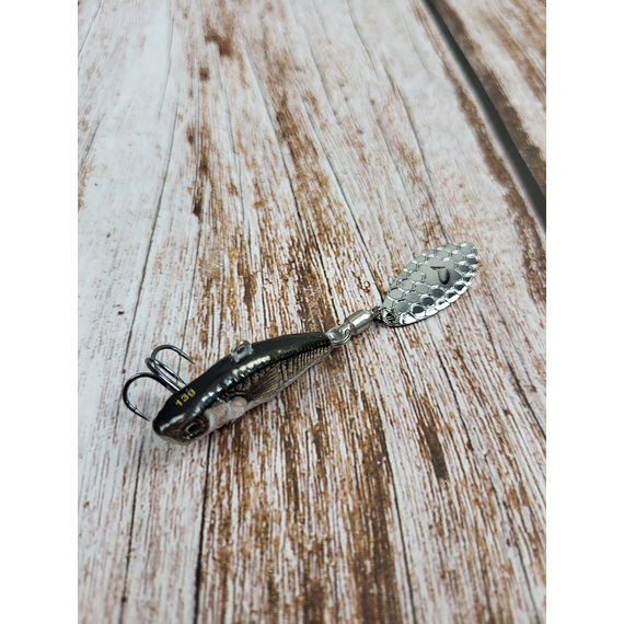 Тейл-спинер Savage Gear 3D Sticklebait Tailspin 73mm 13.0g Black Silver, фото , изображение 8