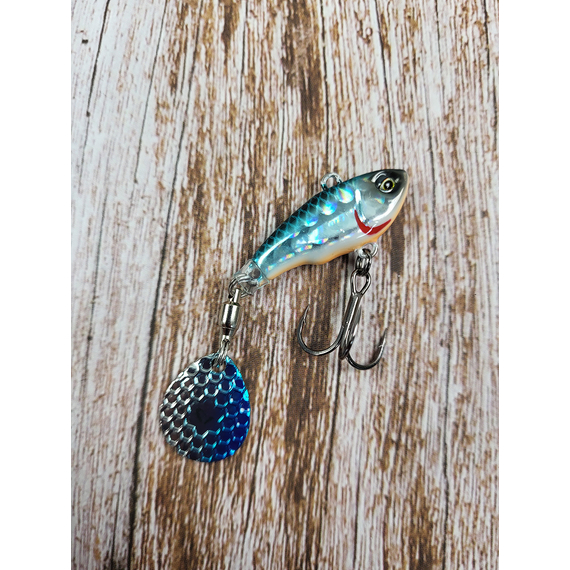 Тейл-спінер Savage Gear Fat Tail Spin 55mm 9.0g Blue Silver, фото , изображение 4