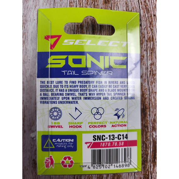 Тейл-спинер Select Sonic 13.0g #14, Вес: 13г, Цвет блесны: 14, фото , изображение 4