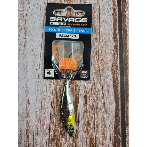 Воблер Savage Gear 3D Sticklebait Pencil 55S 55mm 7.0g Ayu Green Silver, Размер/Вес: 55мм/7г, Цвет воблера: Ayu Green Silver, фото , изображение 2