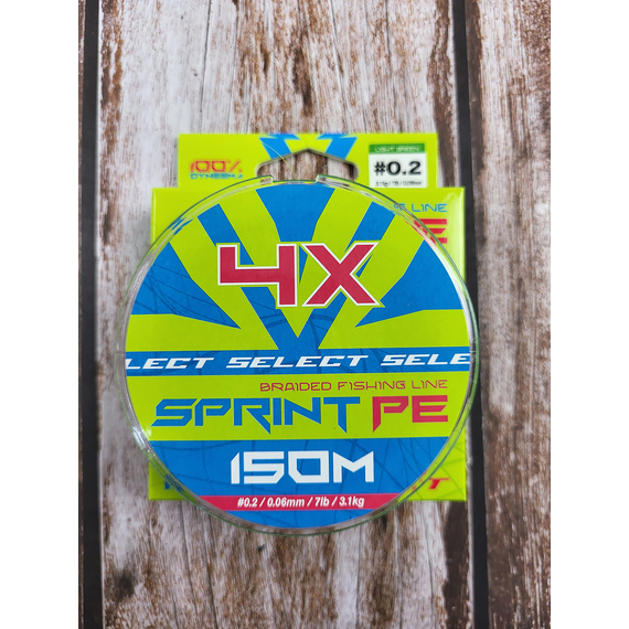 Шнур Select Sprint PE 4X Light Green 150m #0.2/0.06mm 7lb/3.1kg, Диаметр: 0.06mm, Размотка: 150m, Выберите цвет: салатовий, фото , изображение 6