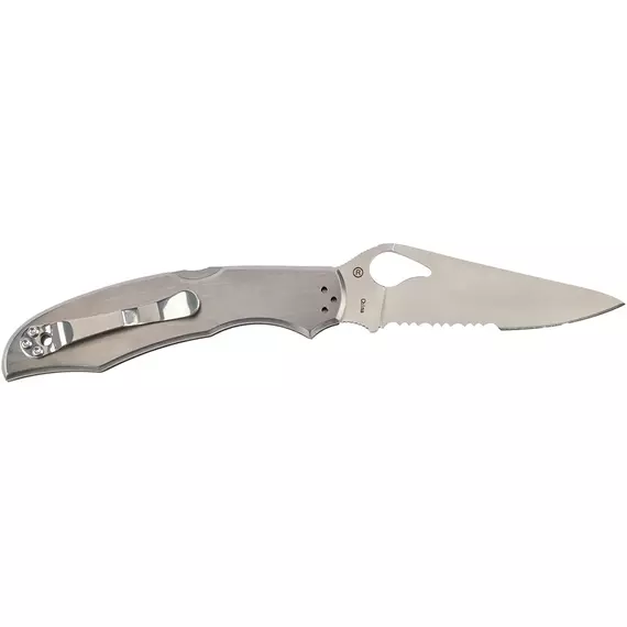 Ніж Spyderco Byrd Cara Cara 2, 8Cr13MoV, Stainless Steel, напівсерейтор к:gray, фото , изображение 3