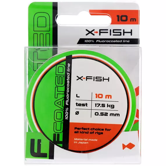 Флюорокарбон X-Fish FCoated 10m 0.52mm 17.5kg, Діаметр: 0.52mm, Розмотування: 10m, фото , изображение 2