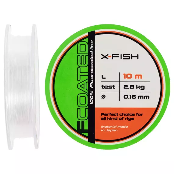 Флюорокарбон X-Fish FCoated 10m 0.16mm 2.8kg, Діаметр: 0.16mm, Розмотування: 10m, фото 