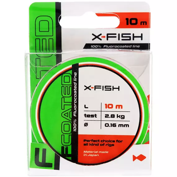 Флюорокарбон X-Fish FCoated 10m 0.16mm 2.8kg, Діаметр: 0.16mm, Розмотування: 10m, фото , изображение 2