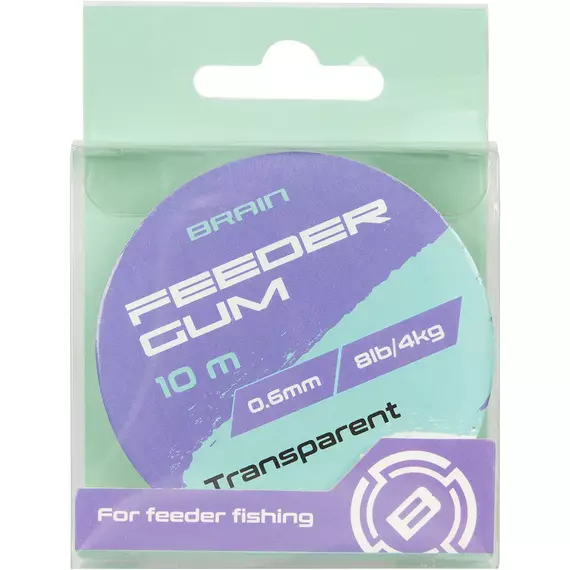 Амортизуюча гума Brain F-Gum 0.6mm 8lb/4kg 10m Transparent, Диаметр: 0.6, Размотка: 10m, Выберите цвет: прозорий, фото , изображение 2