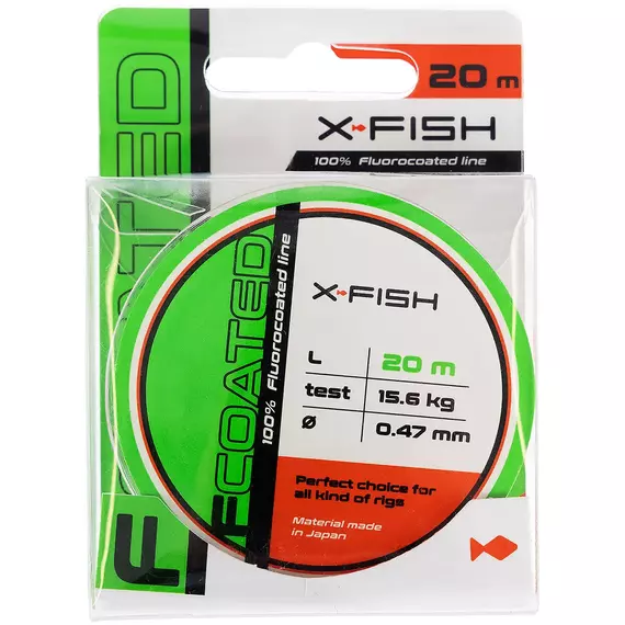 Флюорокарбон X-Fish FCoated 20m 0.47mm 15.6kg, Діаметр: 0.47mm, Розмотування: 20m, фото , изображение 2