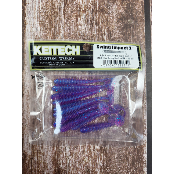 Силикон Keitech Swing Impact 2" (12 шт/уп), цвет: ea#14 clear morning dawn, Длина силикона: 2" (5.1 см), Расцветка силикона: ea#14 clear morning dawn, фото , изображение 3