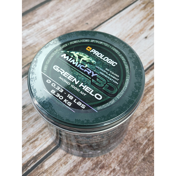 Жилка Prologic Mimicry Green Helo 1000m 0.33mm 18lb/8.3kg, Диаметр: 0.33mm, Размотка: 1000m, фото , изображение 7