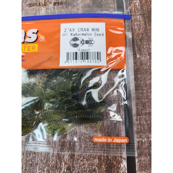 Силикон Reins AX Craw Mini 2" 001 Watermelon Seed (12шт/уп), Длина силикона: 2.0" (5,08 см), Расцветка силикона: 001 Watermelon Seed, фото , изображение 3