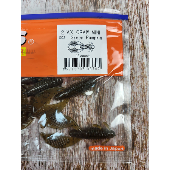 Силикон Reins AX Craw Mini 2" 002 Green Pumpkin (12шт/уп), Длина силикона: 2.0" (5,08 см), Расцветка силикона: 002 green pumpkin, фото , изображение 3
