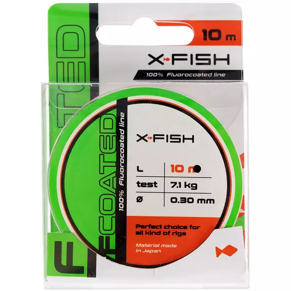 Флюорокарбон X-Fish FCoated 10m 0.30mm 7.1kg, Діаметр: 0.30mm, Розмотування: 10m, фото , изображение 2