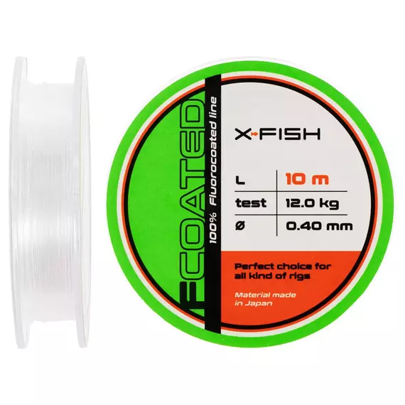 Флюорокарбон X-Fish FCoated 10m 0.40mm 12.0kg, Діаметр: 0.40mm, Розмотування: 10m, фото 
