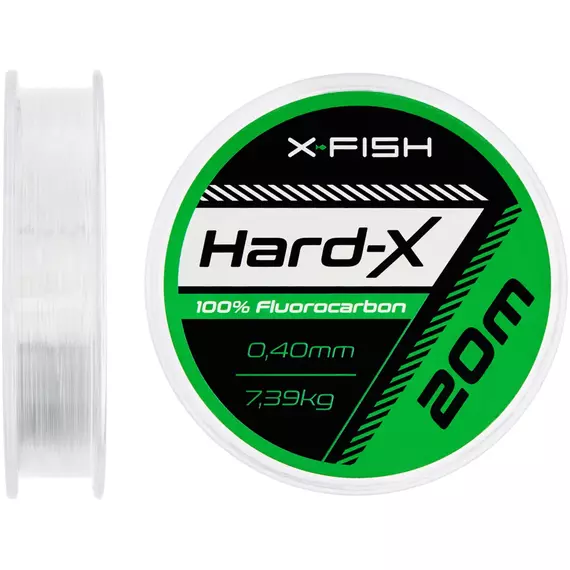 Флюорокарбон X-Fish Hard-X 20m (clear) 0.40mm 7.39kg, Діаметр: 0.40mm, Розмотування: 20m, фото 