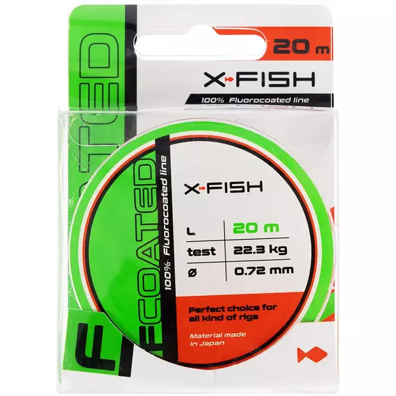 Флюорокарбон X-Fish FCoated 20m 0.72mm 22.3kg, Діаметр: 0.72mm, Розмотування: 20m, фото , изображение 2
