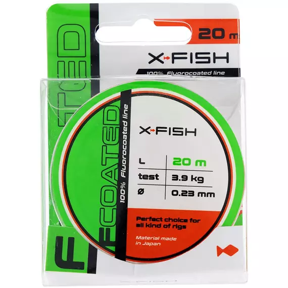 Флюорокарбон X-Fish FCoated 20m 0.23mm 3.9kg, Діаметр: 0.23mm, Розмотування: 20m, фото , изображение 2