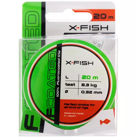 Флюорокарбон X-Fish FCoated 20m 0.32mm 8.3kg, Діаметр: 0.32mm, Розмотування: 20m, фото , изображение 2