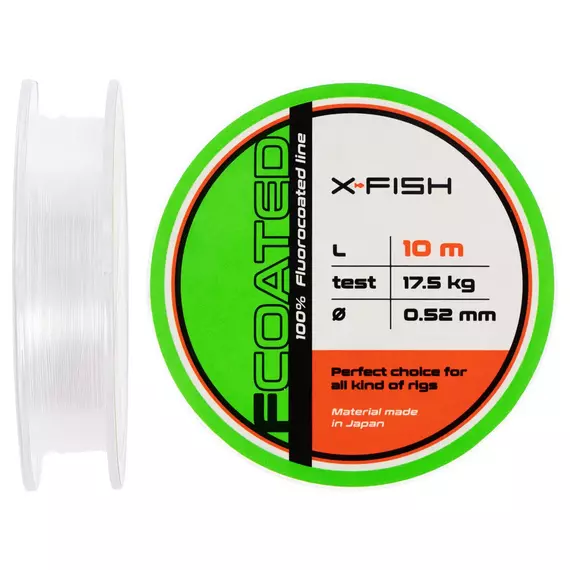 Флюорокарбон X-Fish FCoated 10m 0.52mm 17.5kg, Діаметр: 0.52mm, Розмотування: 10m, фото 