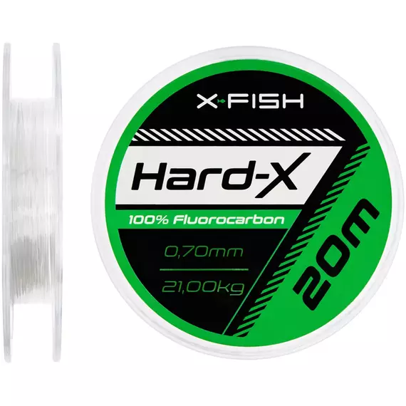Флюорокарбон X-Fish Hard-X 20m (clear) 0.70mm 21.00kg, Діаметр: 0.70mm, Розмотування: 20m, фото 