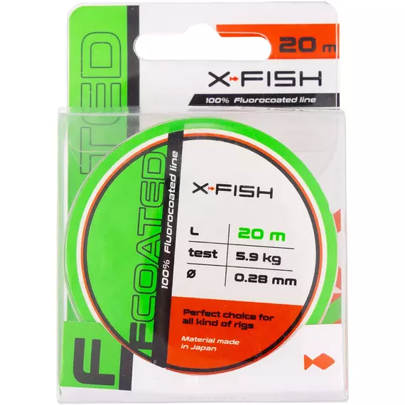 Флюорокарбон X-Fish FCoated 20m 0.28mm 5.9kg, Діаметр: 0.28mm, Розмотування: 20m, фото , изображение 2