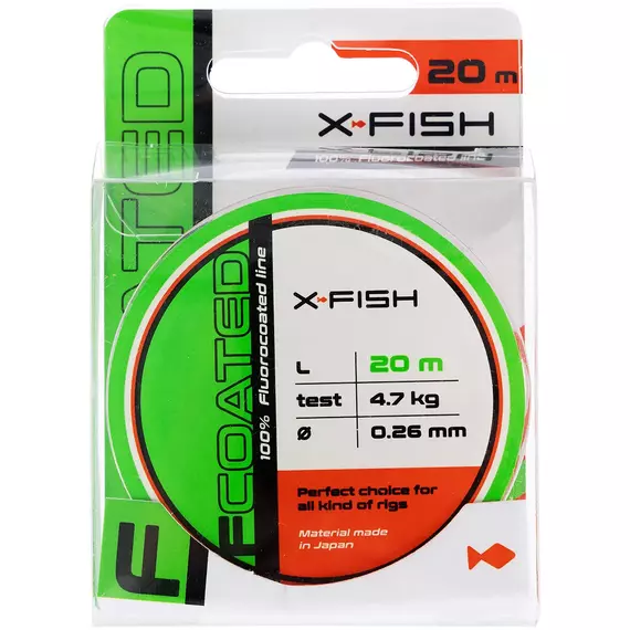 Флюорокарбон X-Fish FCoated 20m 0.26mm 4.7kg, Діаметр: 0.26mm, Розмотування: 20m, фото , изображение 2