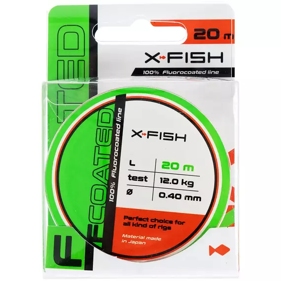 Флюорокарбон X-Fish FCoated 20m 0.40mm 12.0kg, Діаметр: 0.40mm, Розмотування: 20m, фото , изображение 2