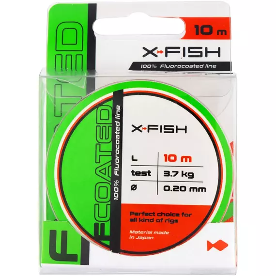 Флюорокарбон X-Fish FCoated 10m 0.20mm 3.7kg, Діаметр: 0.20mm, Розмотування: 10m, фото , изображение 2