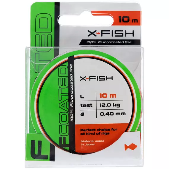 Флюорокарбон X-Fish FCoated 10m 0.40mm 12.0kg, Діаметр: 0.40mm, Розмотування: 10m, фото , изображение 2