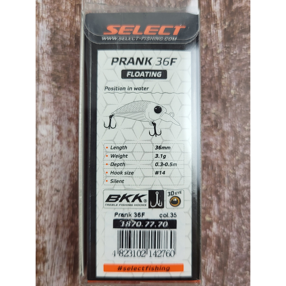 Воблер Select Prank 36F 36mm 3.1g #35 (0.3-0.5m), Колір воблера: 35, фото , изображение 3