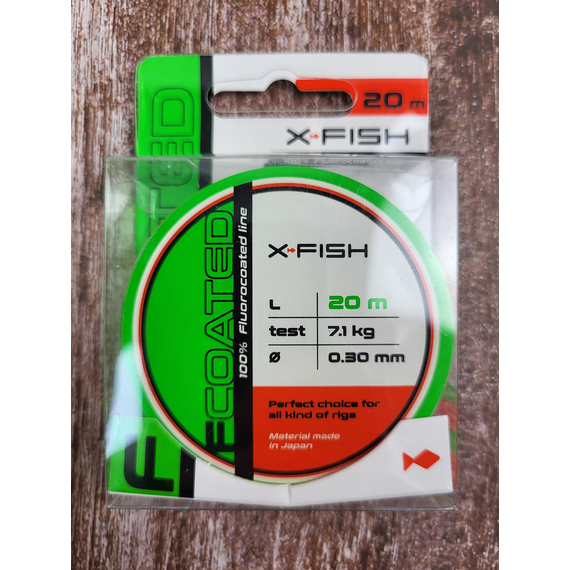 Флюорокарбон X-Fish FCoated 20m 0.30mm 7.1kg, Діаметр: 0.30mm, Розмотування: 20m, фото , изображение 3
