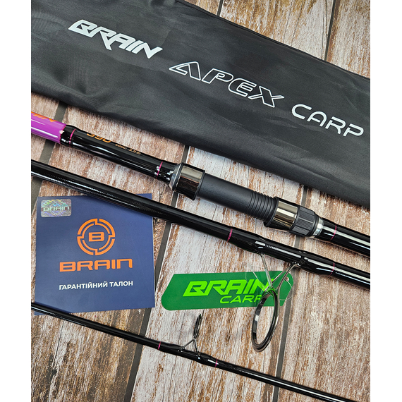 Коропове вудилище Brain Apex 3.90м / 4.0 lbs (180g) / 3 секції — для потужних закидів (перше кільце 50мм), Модель: 3.9m 4.0lbs, фото , изображение 2