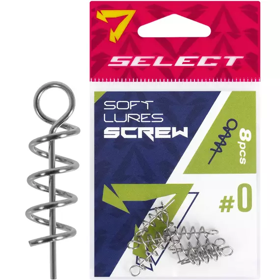 Штопор для силікону Select Soft Lures Screw #0 18mm (8 шт / уп), Размер: 18мм, фото 