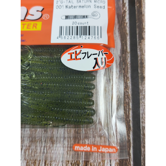 Силикон Reins G-Tail Saturn Micro 2" 001 Watermelon Seed (20шт/уп), Длина силикона: 2.0" (5,08 см), Расцветка силикона: 001 Watermelon Seed, фото , изображение 3