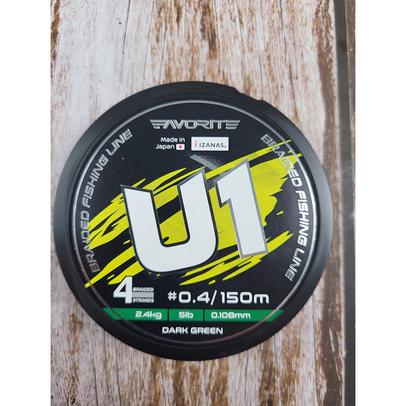 Шнур Favorite U1 PE 4x 150m (dark green) #0.4/0.108mm 5lb/2.4kg, Діаметр: #0.4/0.108mm, Розмотування: 150, Колір: темно-зелений, фото , изображение 10