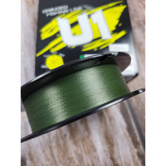 Шнур Favorite U1 PE 4x 150m (dark green) #0.4/0.108mm 5lb/2.4kg, Діаметр: #0.4/0.108mm, Розмотування: 150, Колір: темно-зелений, фото , изображение 11