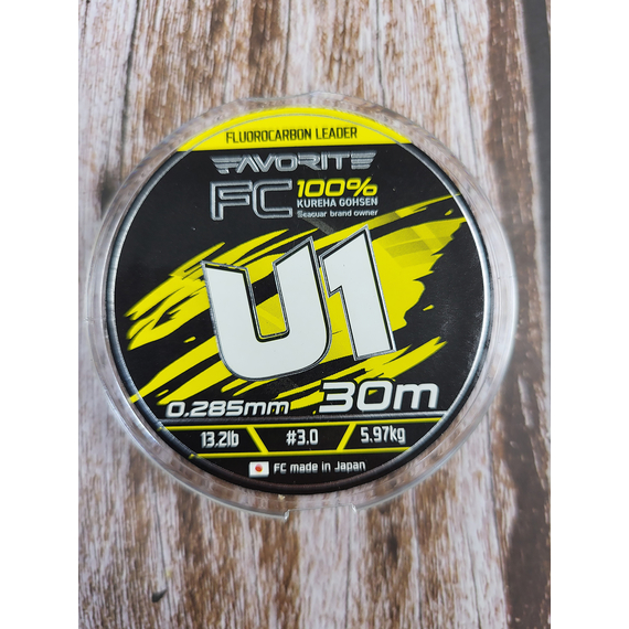 Флюорокарбон Favorite U1 FC 30m #3.0/0.285mm 13.2lb/5.97kg (Made in Japan), Діаметр: 0.28mm, Розмотування: 30m, фото , изображение 9
