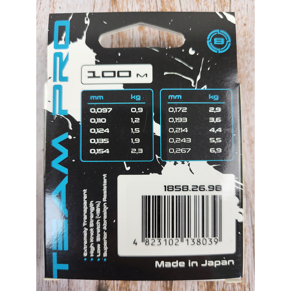 Жилка Brain Team Pro (Toray Japan) 100m 0.214mm 4.4kg (прозора), Діаметр: 0.214mm, Розмотування: 100m, фото , изображение 4
