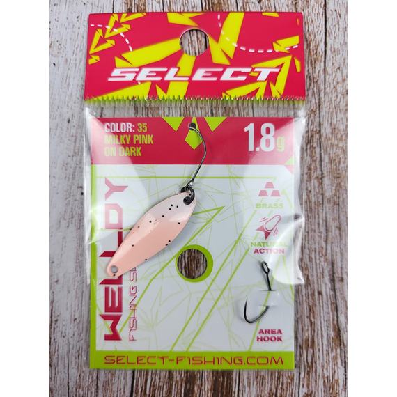 Блешня Select Welldy 1.8g 31mm #35 Milky Pink on Dark, Вага блешні: 1.8, Колір блешні: #35 Milky Pink on Dark, фото , изображение 3