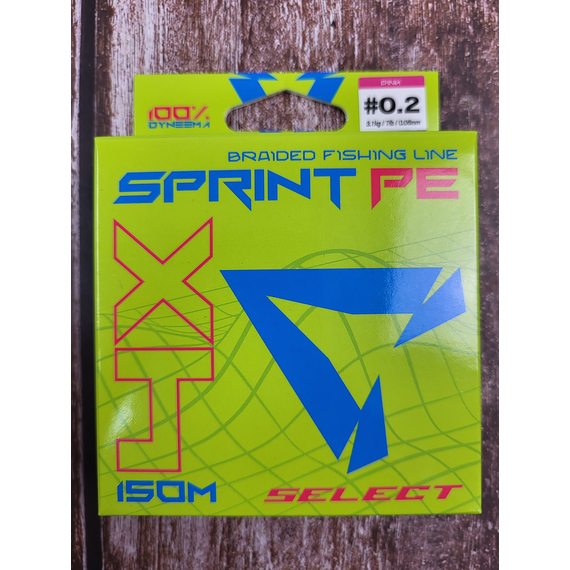 Шнур Select Sprint PE 4X Pink 150m #0.2/0.06mm 7lb/3.1kg, Диаметр: 0.06mm, Размотка: 150m, Выберите цвет: Рожевий, фото , изображение 3