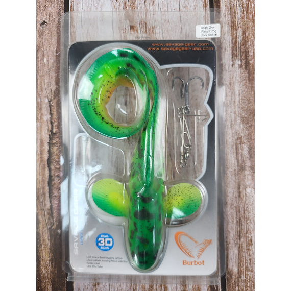 Силикон Savage Gear 3D Burbot FS 250mm 75.0g 03-FireTiger (поштучно), Длина силикона: 250mm, Расцветка силикона: 03-FireTiger, фото , изображение 3