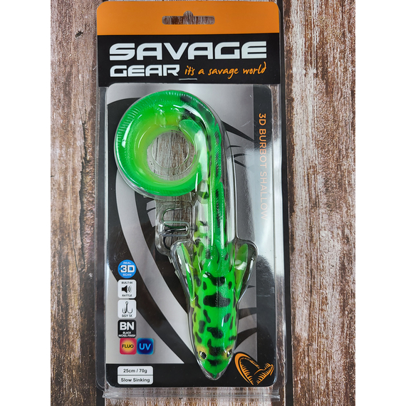 Силикон Savage Gear 3D Burbot Shallow SS 250mm 70.0g Firetiger (поштучно), Длина силикона: 250mm, Расцветка силикона: Firetiger, фото , изображение 2