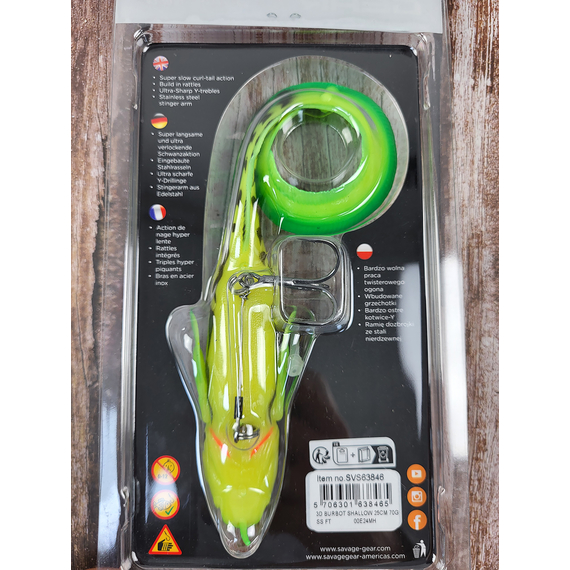 Силикон Savage Gear 3D Burbot Shallow SS 250mm 70.0g Firetiger (поштучно), Длина силикона: 250mm, Расцветка силикона: Firetiger, фото , изображение 3